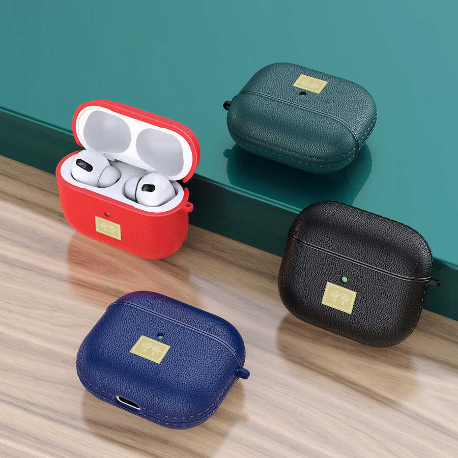 Apple Airpods 3. Nesil Kılıf Deri Görünümlü Askı Aparatlı Wlons Kılıf