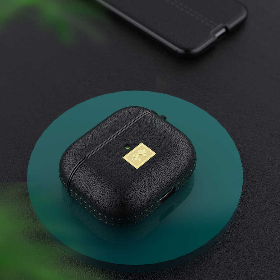 Apple Airpods 3. Nesil Kılıf Deri Görünümlü Askı Aparatlı Wlons Kılıf