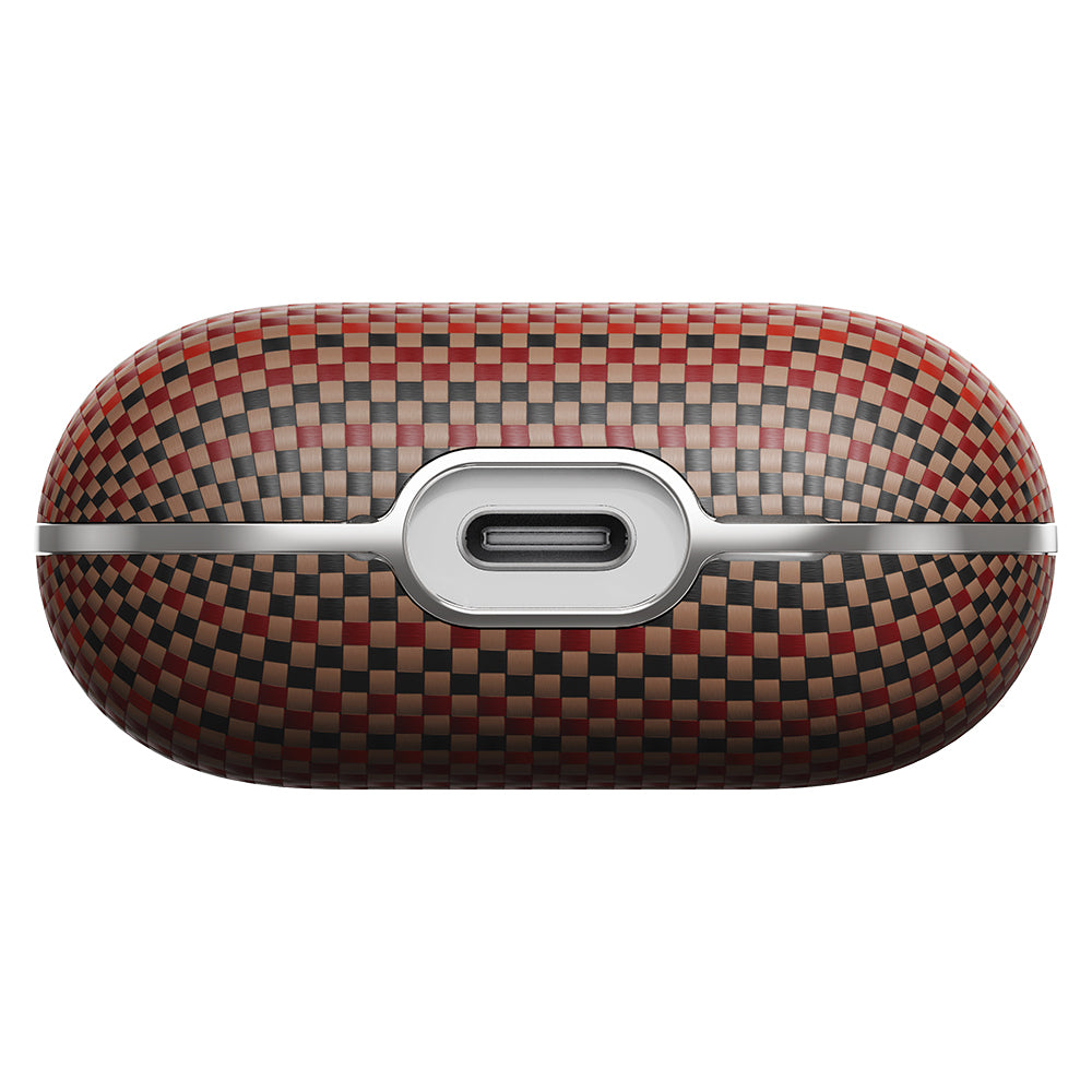 Apple Airpods Pro 2 Kılıf Aramid Fiber Pitaka Tactile Woven Sunset-Moonrise Serisi Kapak
