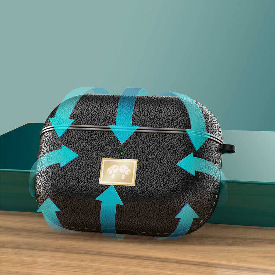 Apple Airpods Pro 2 Kılıf Deri Görünümlü Askı Aparatlı Wlons Kılıf