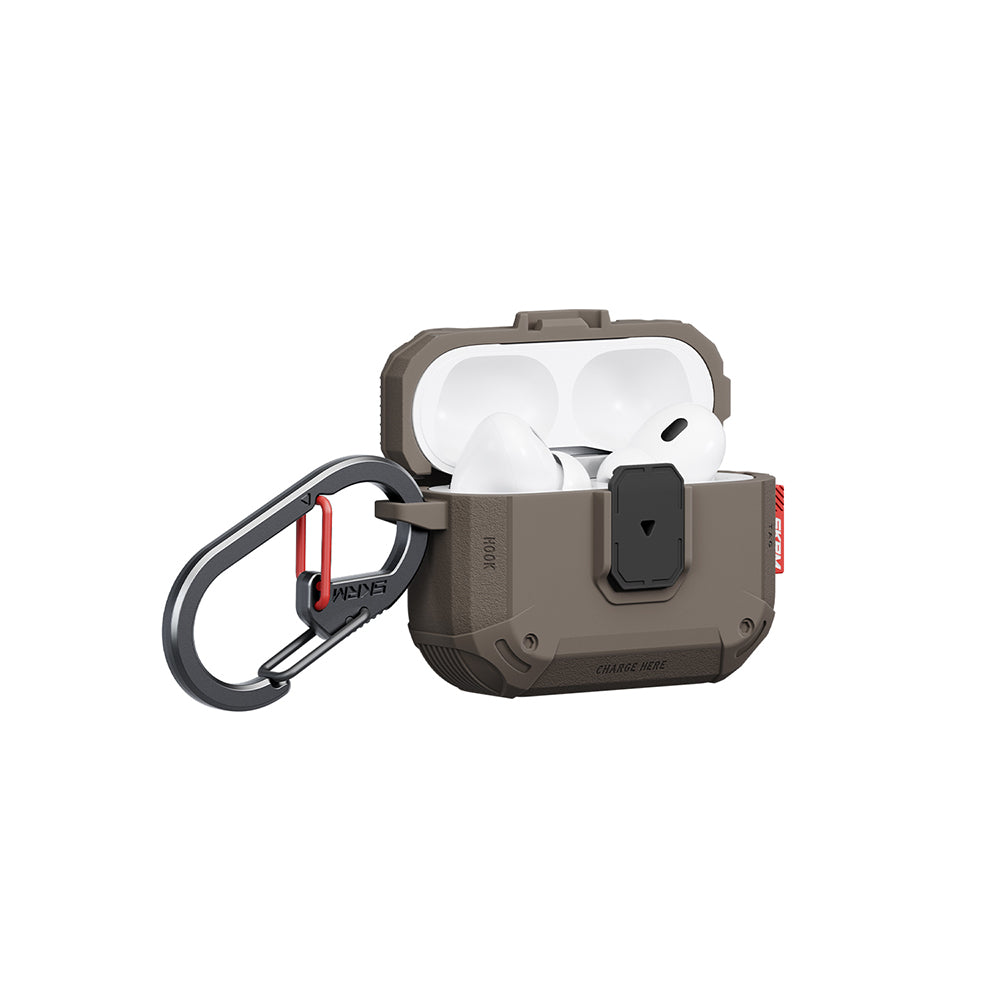 Apple Airpods Pro 3 Kılıf Airbagli Yivli Köşe Kilit Tasarımlı 360 Derece Koruma Skinarma Mecha LE Kılıf