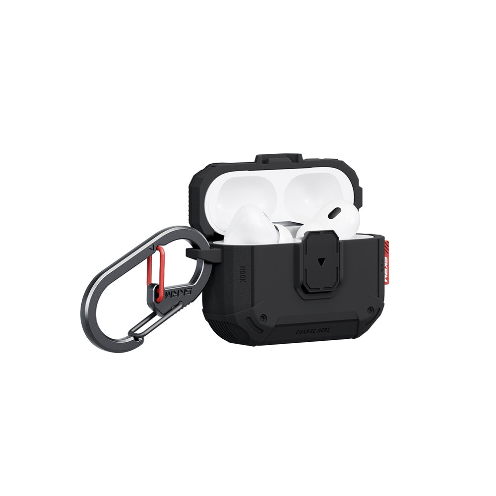 Apple Airpods Pro 3 Kılıf Airbagli Yivli Köşe Kilit Tasarımlı 360 Derece Koruma Skinarma Mecha LE Kılıf