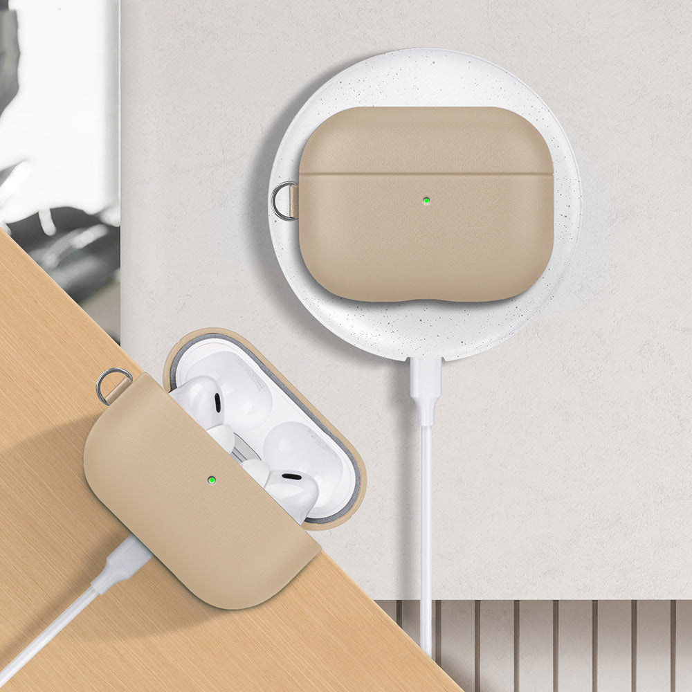 Apple AirPods Pro 3 Kılıf M-Safe Şarj Özellikli Mutural Yahu Serisi Deri Tasarımlı Kapak