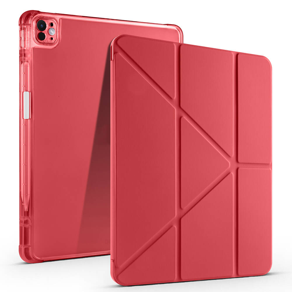 Apple iPad Pro 13 2024 Kılıf Zore Tri Folding Kalem Bölmeli Standlı Kılıf