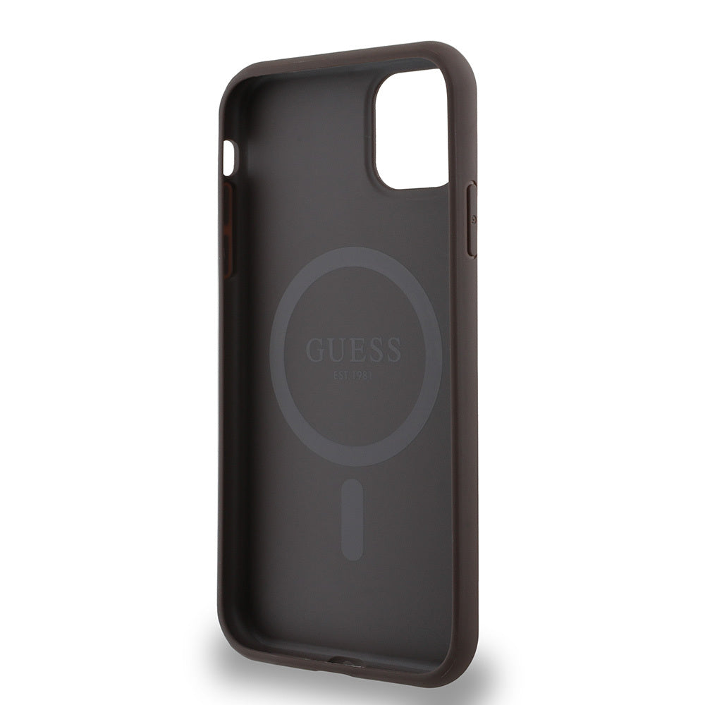 Apple iPhone 11 Kılıf Guess Orjinal Lisanslı M-safe Şarj Özellikli Small 4G Classic Kapak