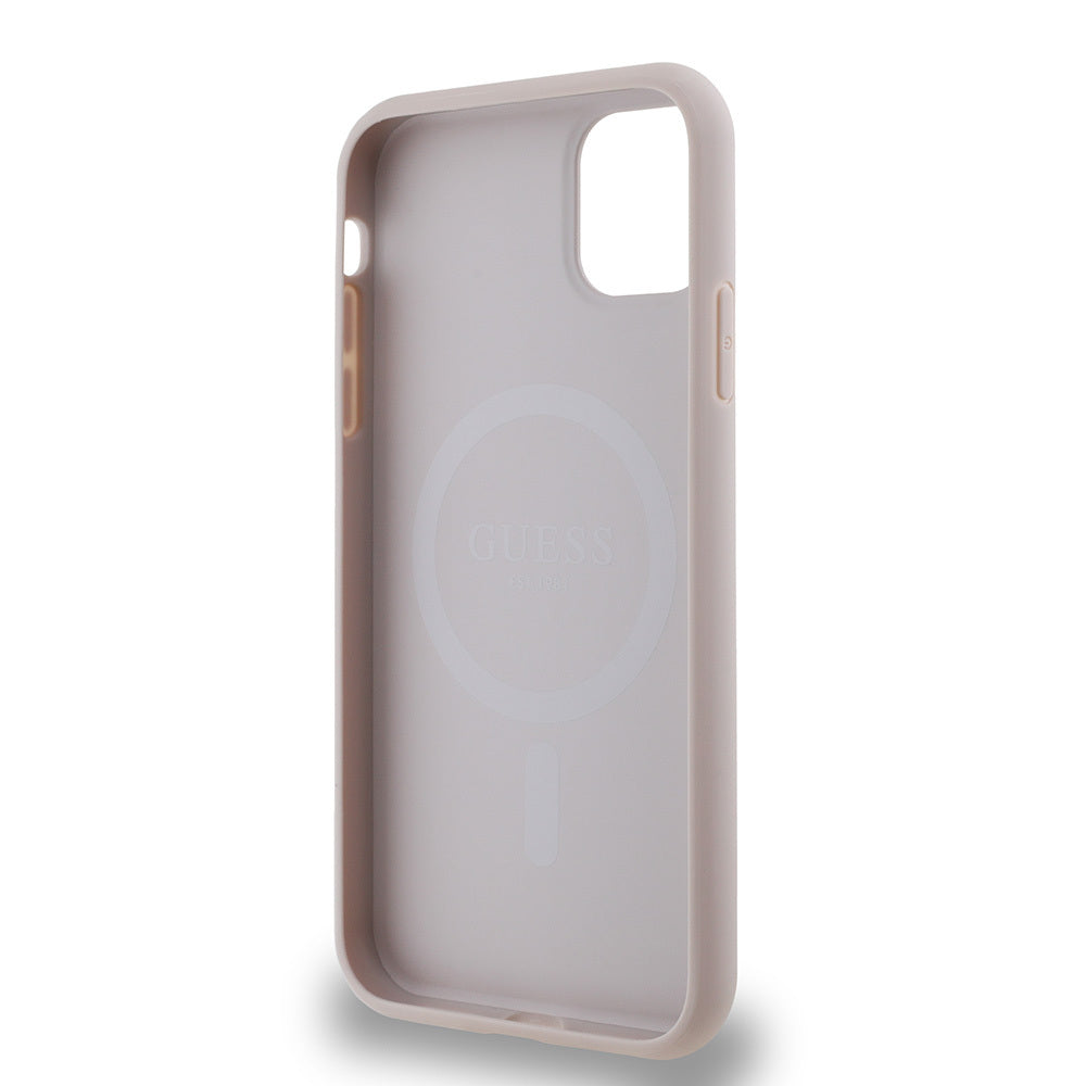 Apple iPhone 11 Kılıf Guess Orjinal Lisanslı M-safe Şarj Özellikli Small 4G Classic Kapak