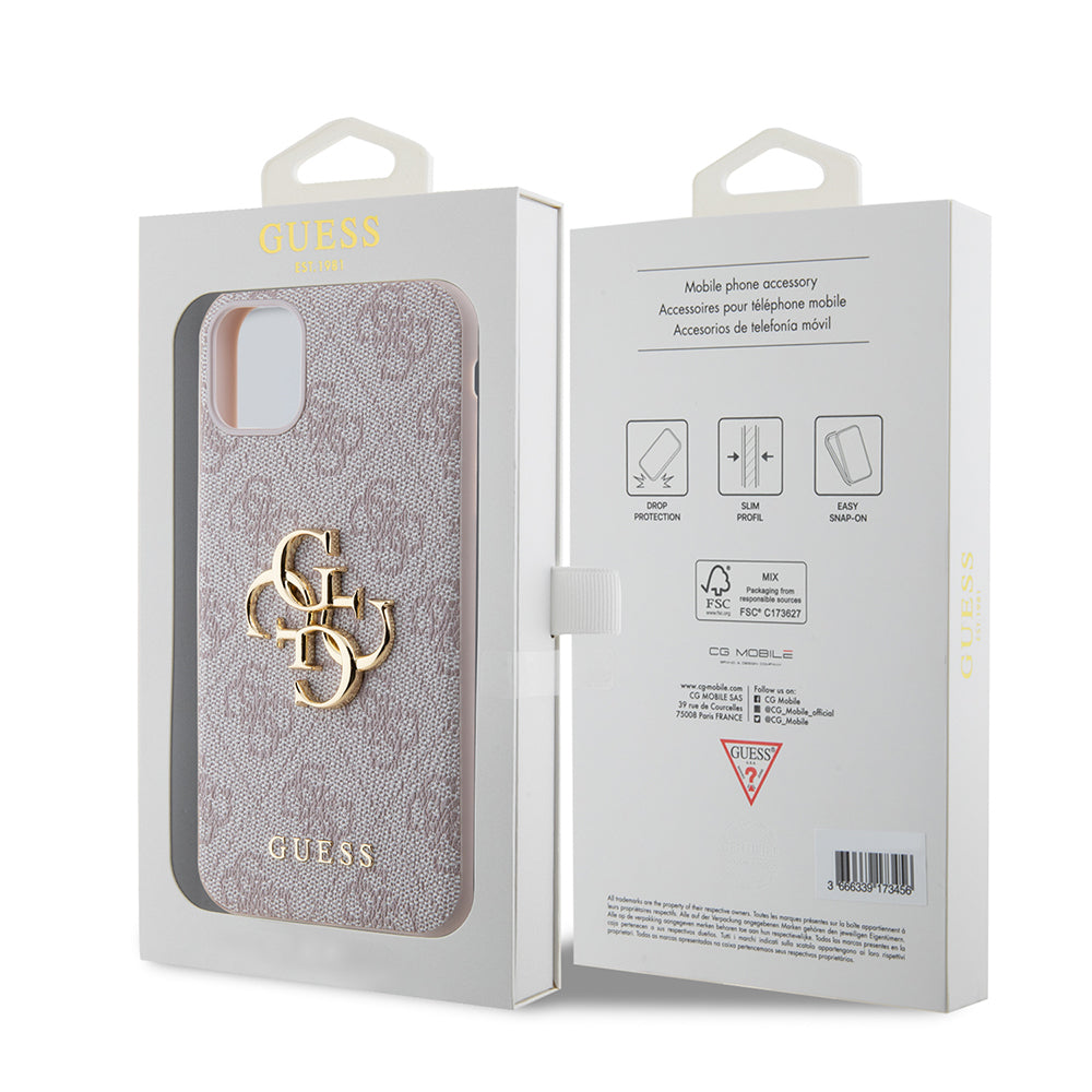 Apple iPhone 11 Kılıf Guess PU Deri Büyük Metal Logo Dizaynlı Kapak