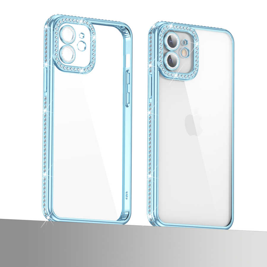 Apple iPhone 11 Kılıf Kamera Korumalı Taşlı Zore Mina Kapak