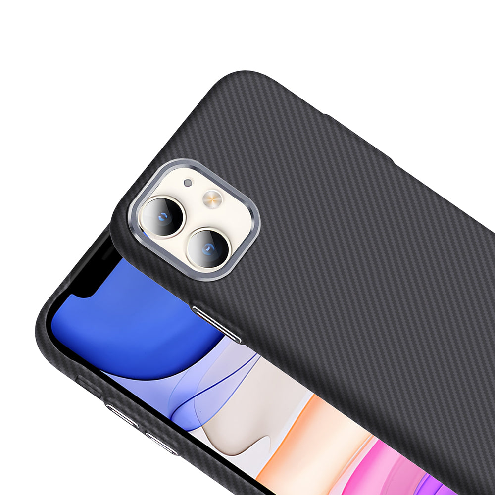 Apple iPhone 11 Kılıf M-safe Şarj Özellikli Karbon Fiber Görünümlü Zore Gros Kapak