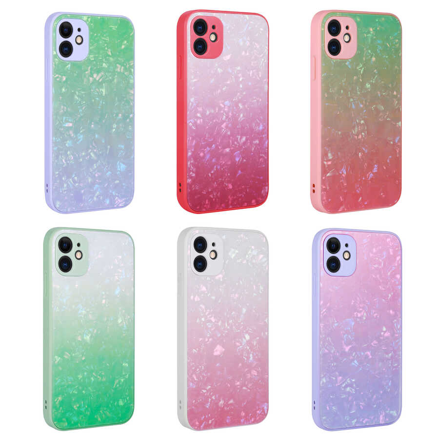 Apple iPhone 11 Kılıf Renk Geçişli Mermer Desenli Sert Silikon Zore Granit Kapak