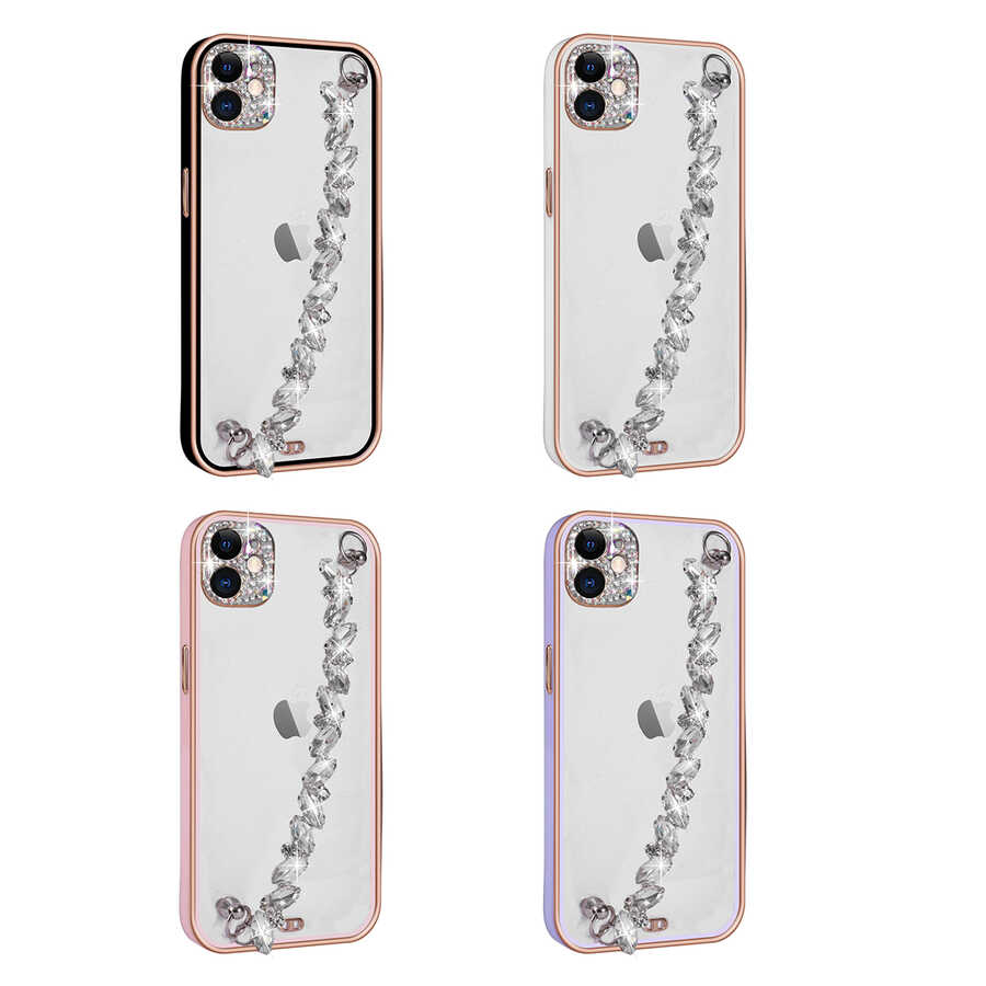Apple iPhone 11 Kılıf Taş Süslemeli Kamera Korumalı El Tutamaçlı Zore Blazer Kapak