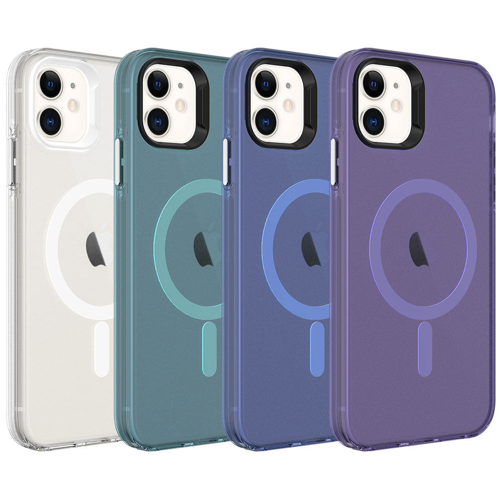Apple iPhone 11 Kılıf Zore M-safe Şarj Özellikli Buzlu Transparan C-Pro Sert Kapak