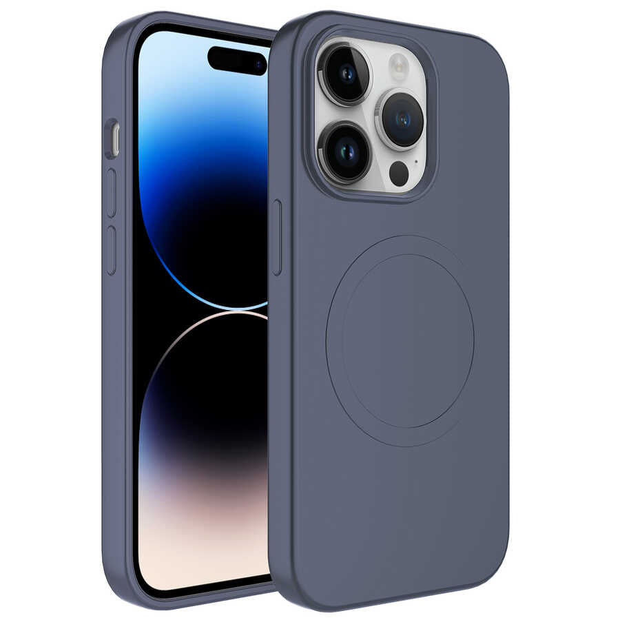 Apple iPhone 11 Pro Max Kılıf M-safe Wireless Şarj Özellikli Pastel Renk Silikon Zore Plas Kapak