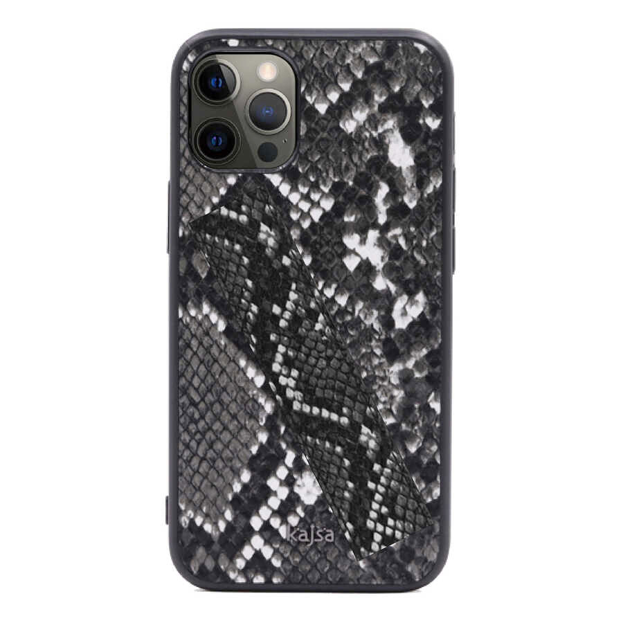 Apple iPhone 12 Kılıf Kajsa Glamorous Serisi Snake Handstrap Kapak