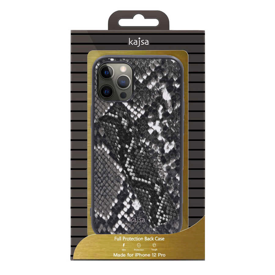 Apple iPhone 12 Kılıf Kajsa Glamorous Serisi Snake Handstrap Kapak