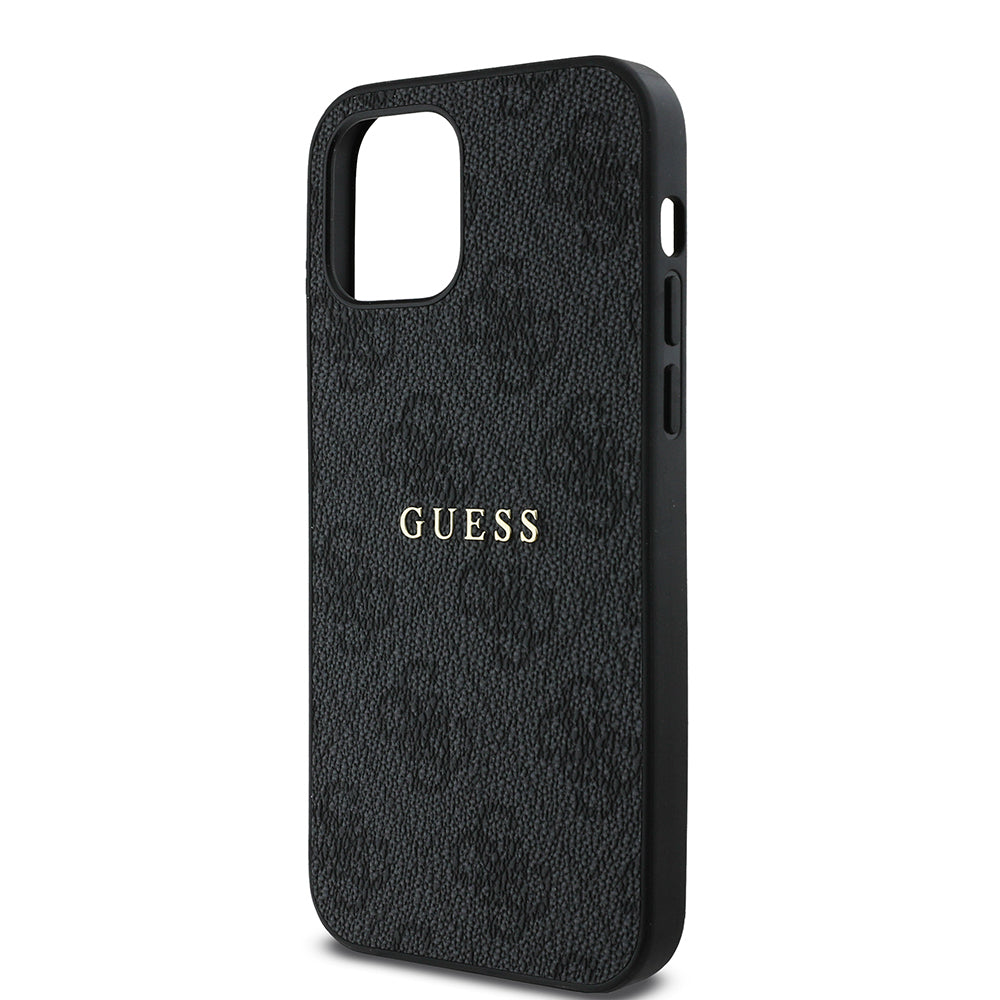 Apple iPhone 12 Pro Kılıf Guess Orjinal Lisanslı M-safe Şarj Özellikli 4G Desen Yazı Logolu Kapak