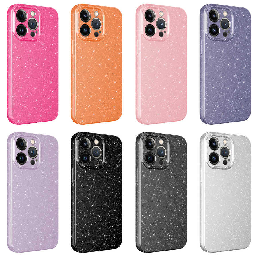 Apple iPhone 12 Pro Kılıf Kamera Korumalı Simli Lüks Zore Koton Kapak