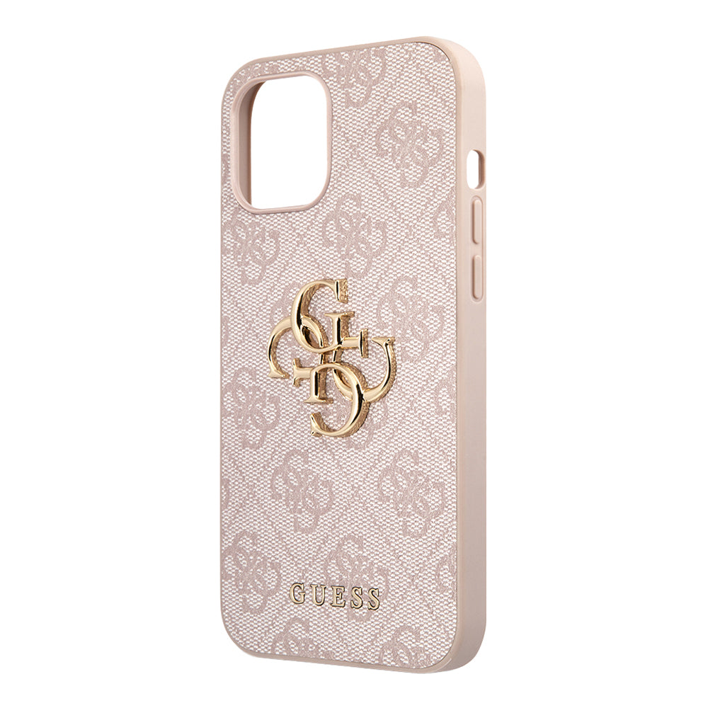Apple iPhone 12 Pro Max Kılıf Guess Orjinal Lisanslı PU Deri Büyük Metal Logo Dizaynlı Kapak