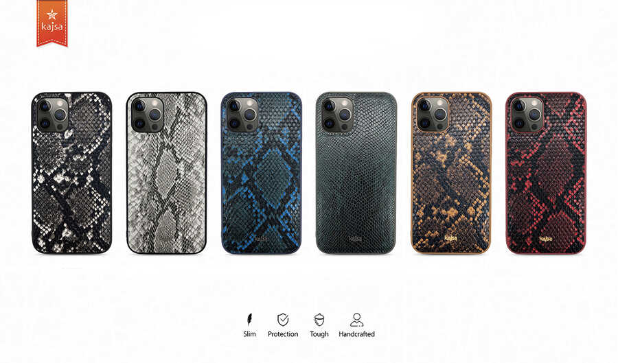 Apple iPhone 12 Pro Max Kılıf Kajsa Glamorous Serisi Snake Pattern Kapak