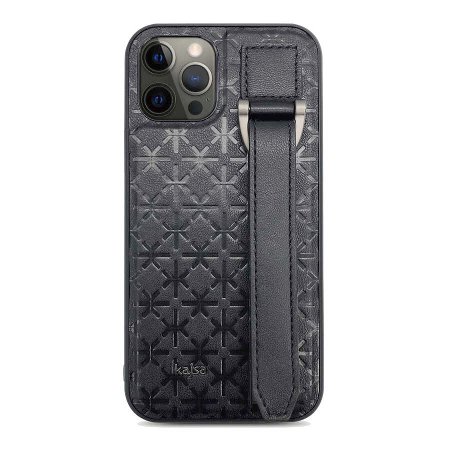 Apple iPhone 12 Pro Max Kılıf Kajsa Neo Clasic Serisi Mono K Strap Kapak