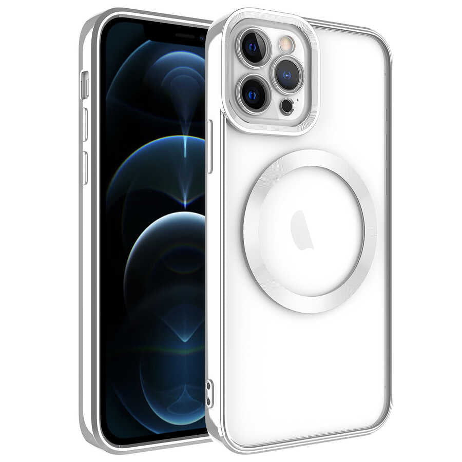 Apple iPhone 12 Pro Max Kılıf M-safe Wireless Şarj Özellikli Zore Setro Silikon