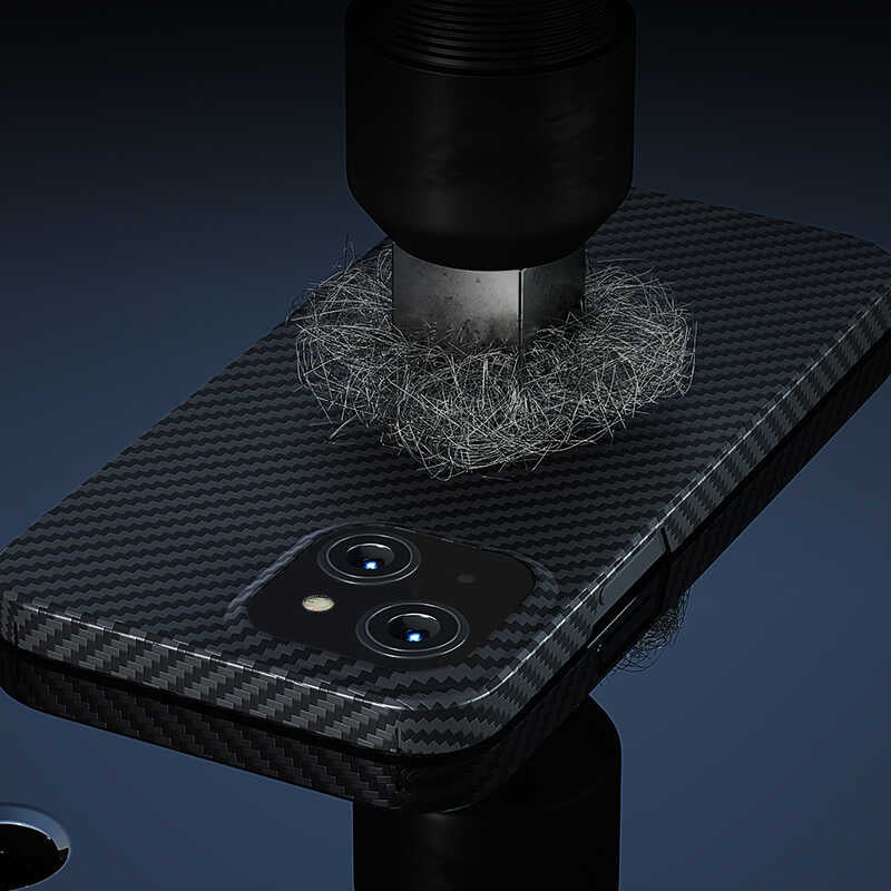 Apple iPhone 13 Kılıf M-safe Özellikli Karbon Fiber Benks Essential Kevlar Kapak