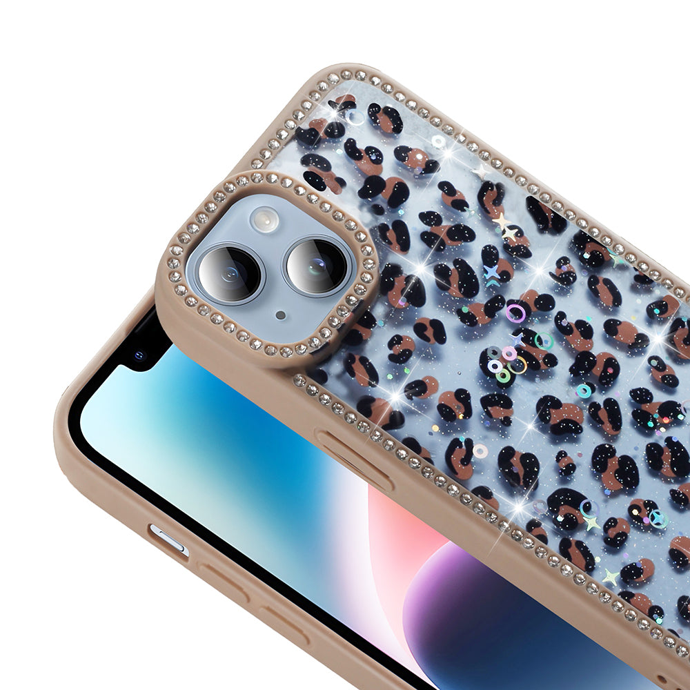 Apple iPhone 13 Kılıf Taşlı ve Simli Tasarım Zore Azra Kapak
