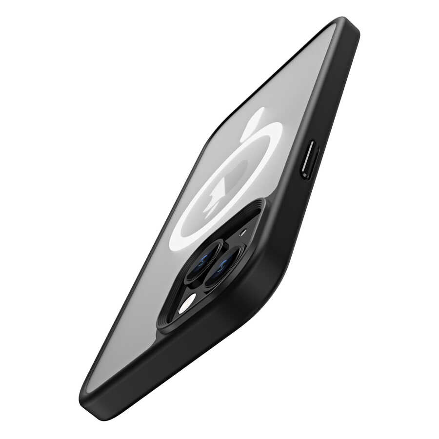 Apple iPhone 13 Kılıf Wireless Şarj Özellikli Zore Hibrit M-safe Kapak