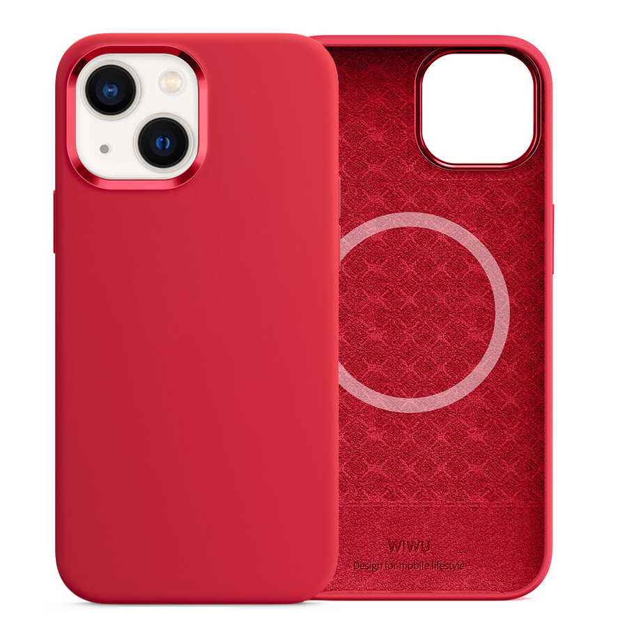 Apple iPhone 13 Kılıf Wiwu M-safe Magnetic Silikon Kapak