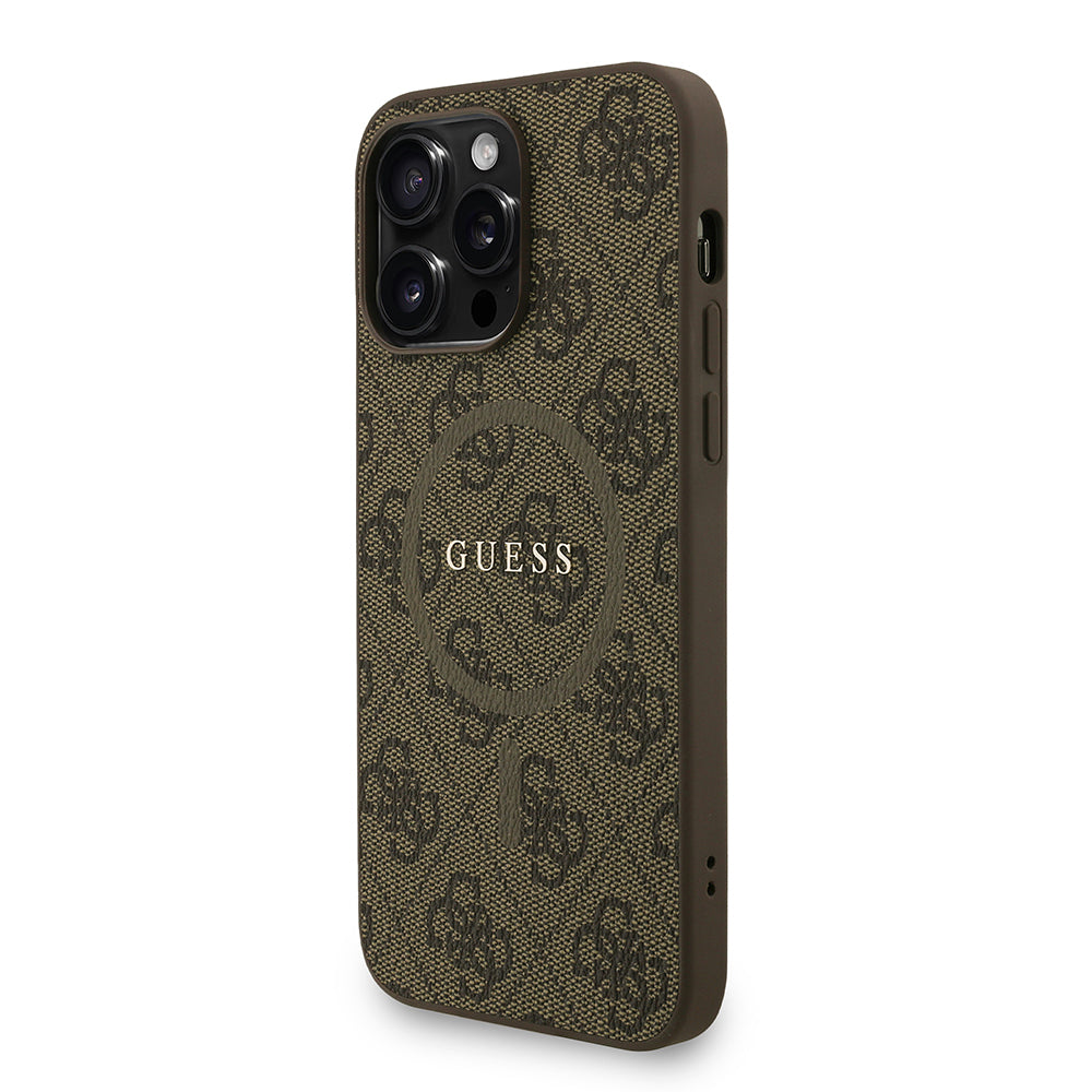 Apple iPhone 13 Pro Max Kılıf Guess Orjinal Lisanslı M-safe Şarj Özellikli PU Deri Bilek Askı İpli Yazı Logolu Kapak