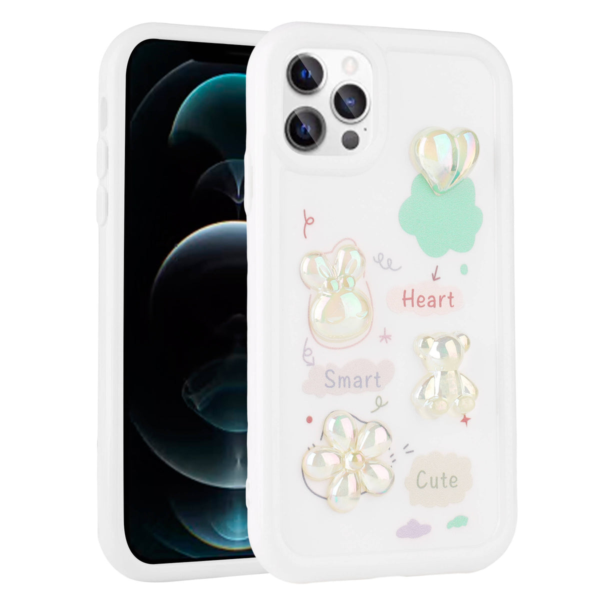 Apple iPhone 13 Pro Max Kılıf Kabartma Figürlü Parlak Zore Toys Silikon Kapak