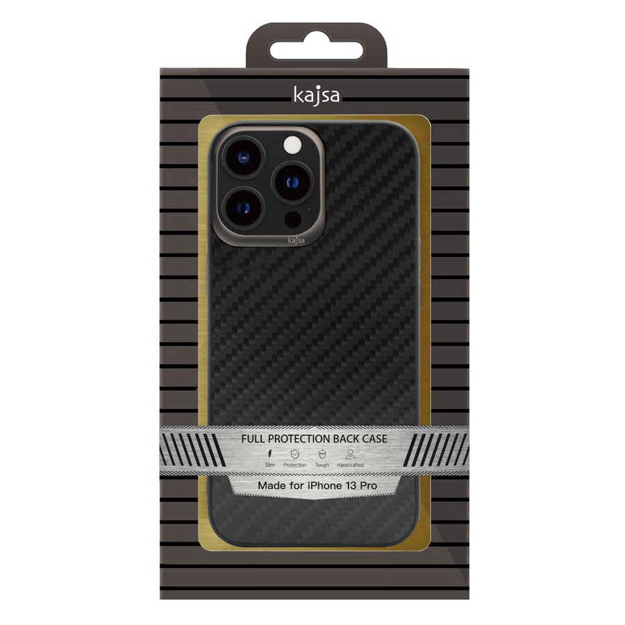 Apple iPhone 13 Pro Max Kılıf Kajsa Carbon Fiber Collection Arka Kapak