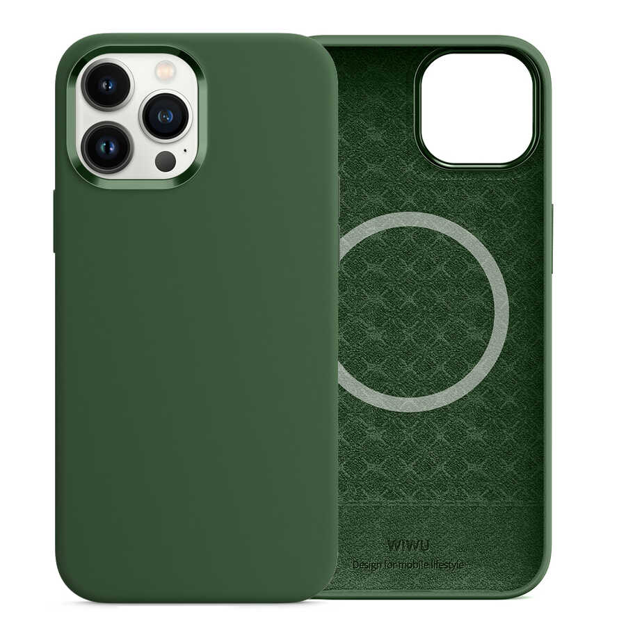 Apple iPhone 13 Pro Max Kılıf Wiwu M-safe Magnetic Silikon Kapak