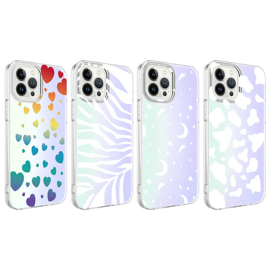 Apple iPhone 13 Pro Max Kılıf Zore M-Blue Desenli Kapak