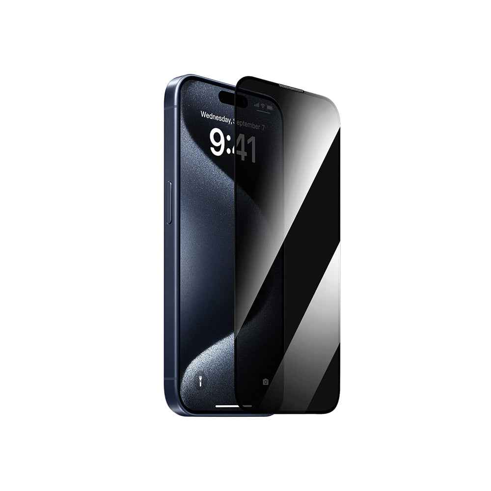 Apple iPhone 13 Pro Max Wiwu GT-011 Anti-Bakteriyel Özellikli Polimer Oleofobik Kaplama Temperli Privacy Cam Ekran Koruyucu