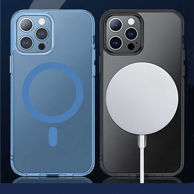Apple iPhone 13 Pro Max Wiwu M-safe Şarj Özellikli Lens Korumalı Şeffaf Silikon Kapak