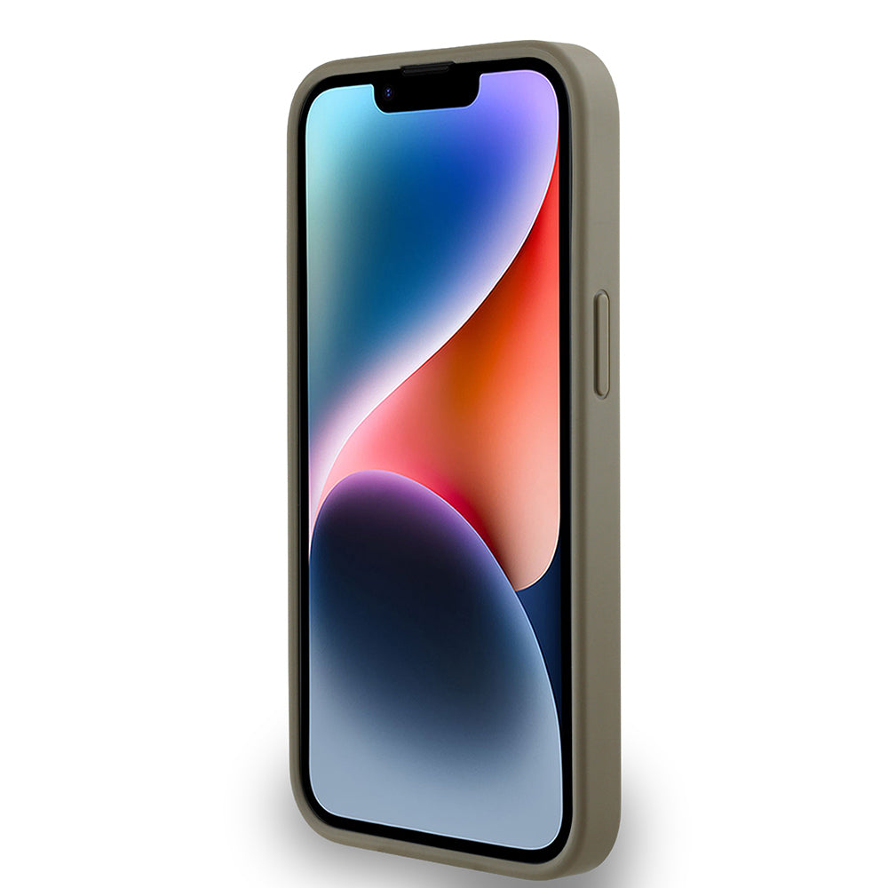 Apple iPhone 14 Kılıf DKNY Orjinal Lisanslı M-safe Şarj Özellikli 3D Yazılı Grid Pattern Kapak