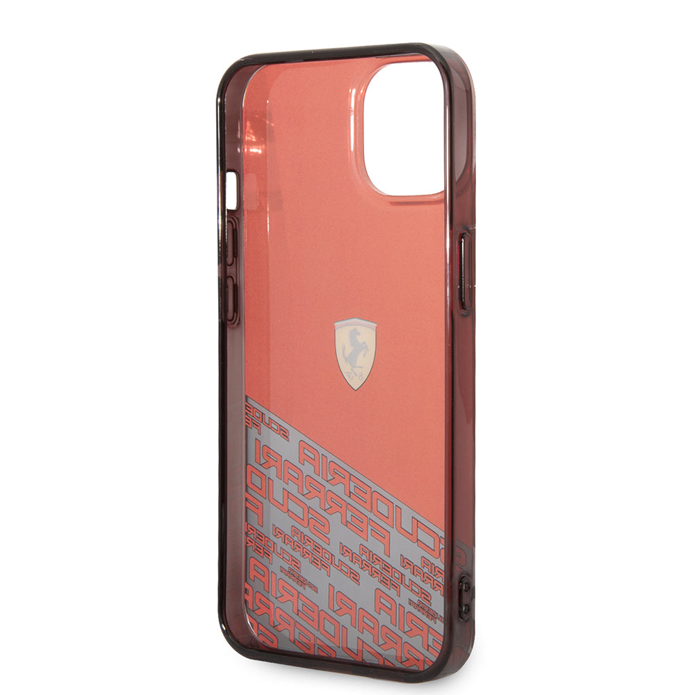 Apple iPhone 14 Kılıf Ferrari Orjinal Lisanlı Transparan Alt Kısım Baskılı Dizayn Kapak