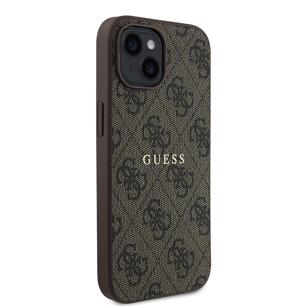 Apple iPhone 14 Kılıf Guess Orjinal Lisanslı M-safe Şarj Özellikli 4G Desen Yazı Logolu Kapak