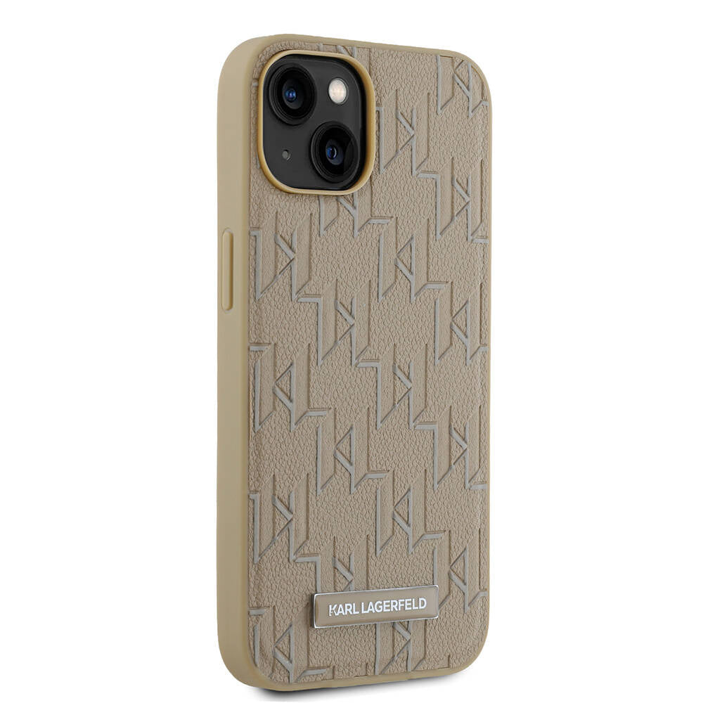 Apple iPhone 14 Kılıf Karl Lagerfeld Orjinal Lisanslı M-safe Şarj Özellikli KL Yazılı Hot Stamp Kapak