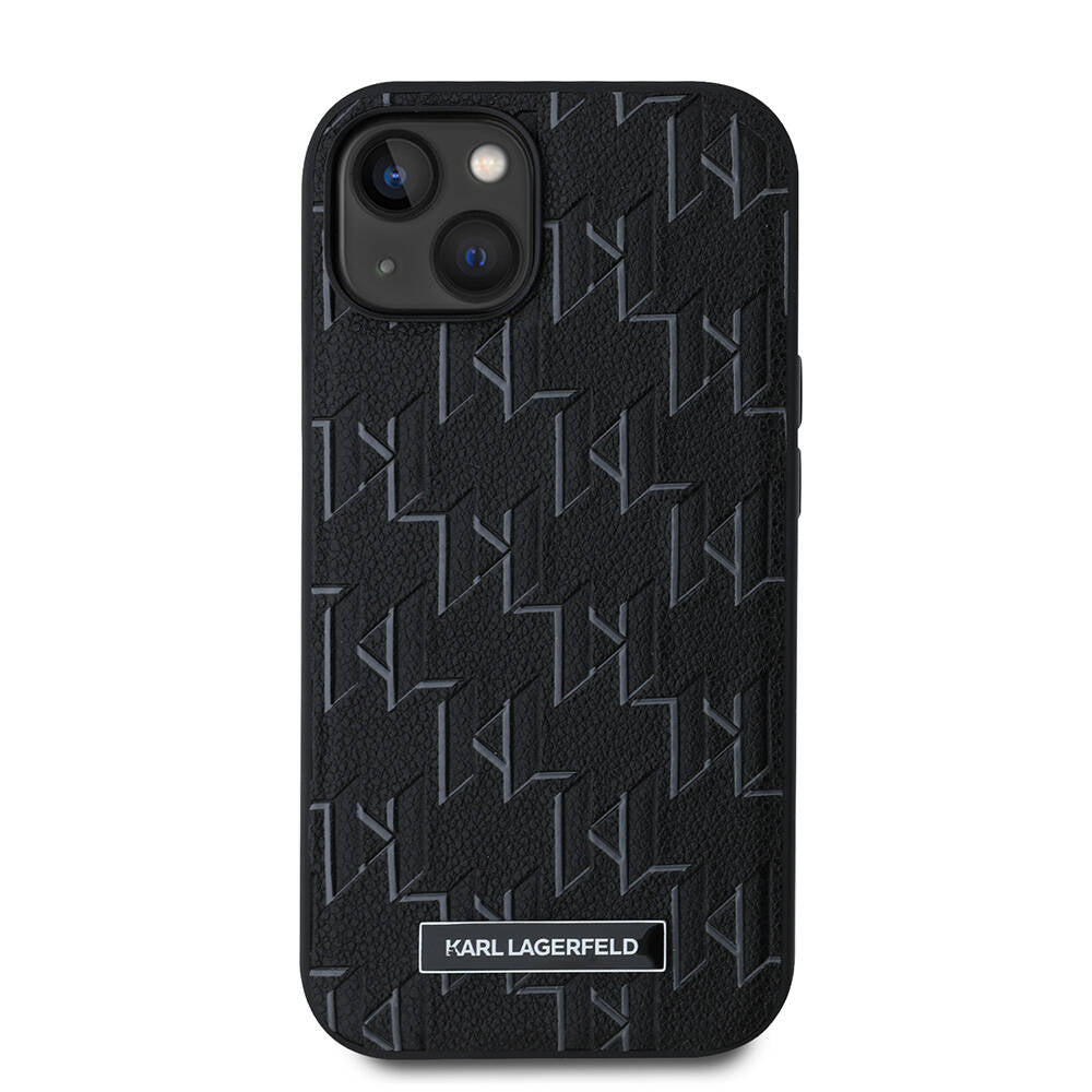Apple iPhone 14 Kılıf Karl Lagerfeld Orjinal Lisanslı M-safe Şarj Özellikli KL Yazılı Hot Stamp Kapak