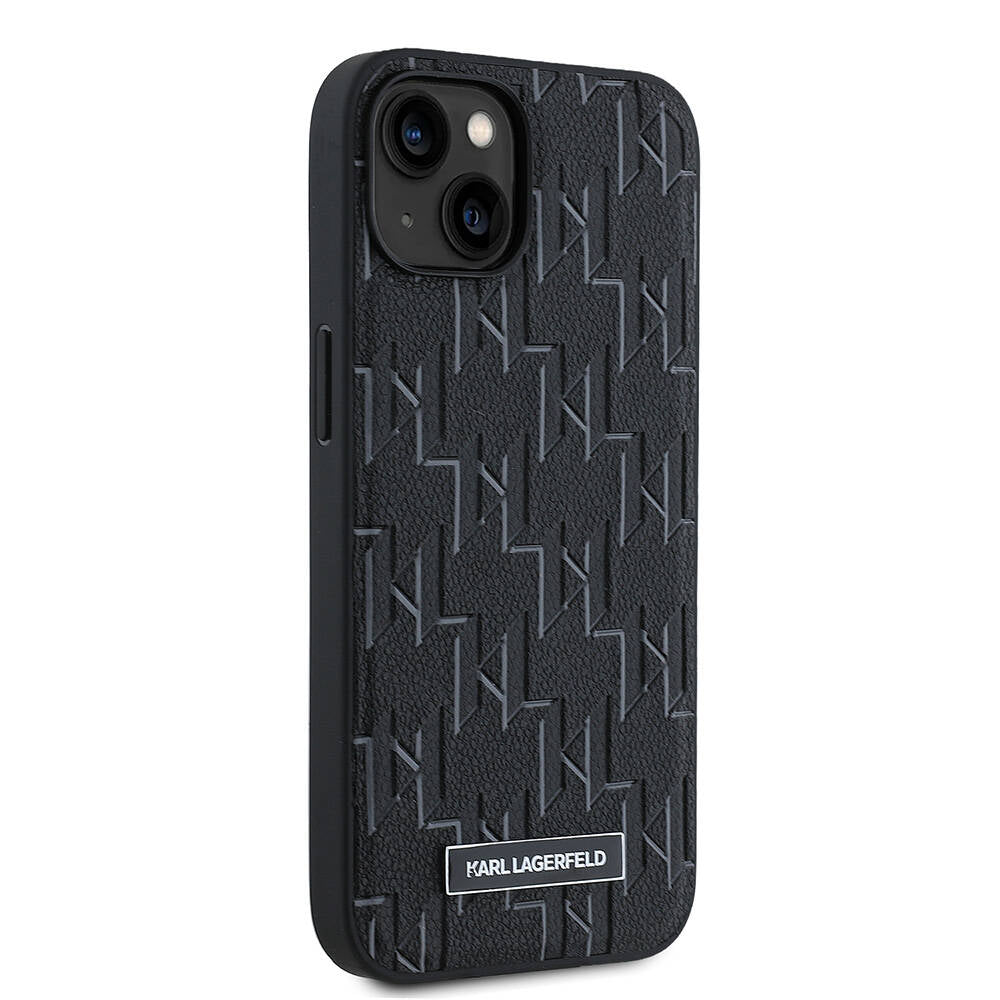 Apple iPhone 14 Kılıf Karl Lagerfeld Orjinal Lisanslı M-safe Şarj Özellikli KL Yazılı Hot Stamp Kapak