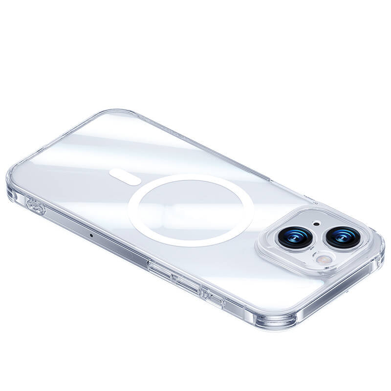 Apple iPhone 14 Kılıf M-safe Şarj Özellikli Benks Magnetic Shiny Glass Serisi Kapak