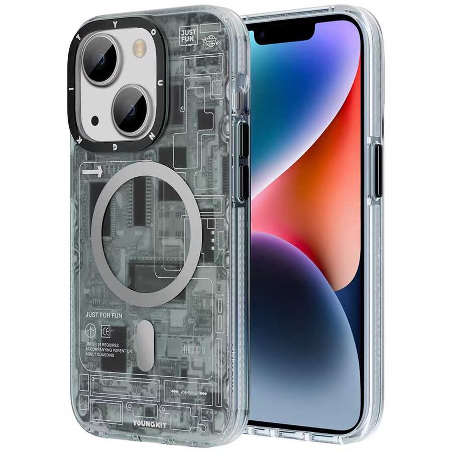 Apple iPhone 14 Kılıf M-safe Şarj Özellikli YoungKit Technology Serisi Kapak