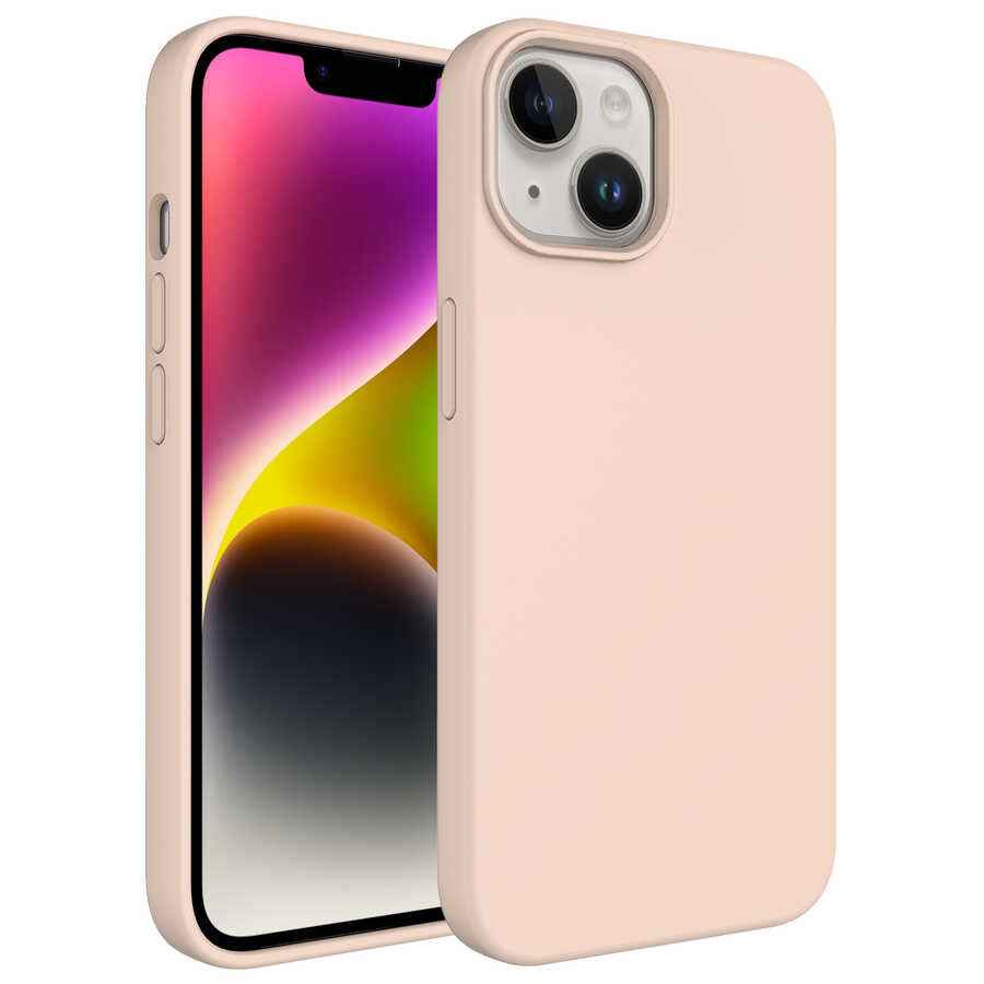 Apple iPhone 14 Kılıf Sıvı Teknolojili Silinebilir Sert Zore Kivi Kapak