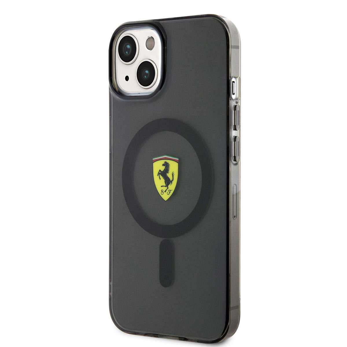 Apple iPhone 14 Plus Kılıf Ferrari M-safe Şarj Özellikli Yarı Transparan Dizayn Kapak