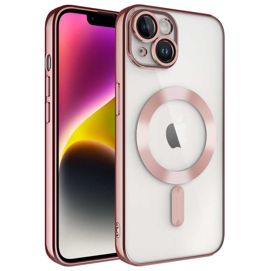 Apple iPhone 14 Plus Kılıf Kamera Korumalı M-safe Wireless Şarj Özellikli Zore Demre Kapak