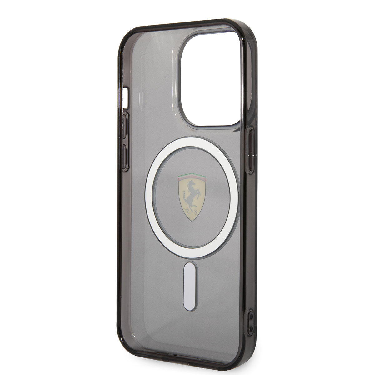 Apple iPhone 14 Pro Kılıf Ferrari M-safe Şarj Özellikli Yarı Transparan Dizayn Kapak