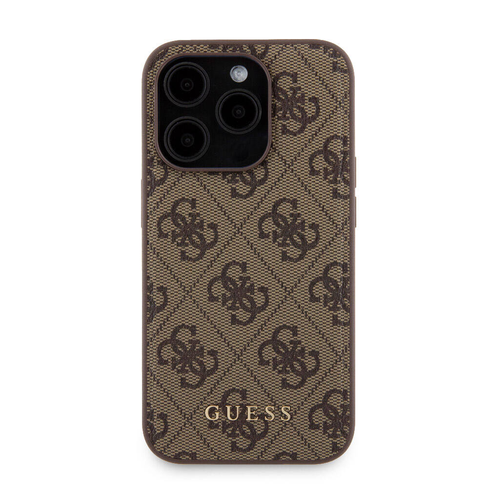 Apple iPhone 14 Pro Kılıf Guess Orjinal Lisanslı M-safe Şarj Özellikli Yazı Logolu 4G Desenli Kapak + Powerbank 5000mAh 2in1 Set