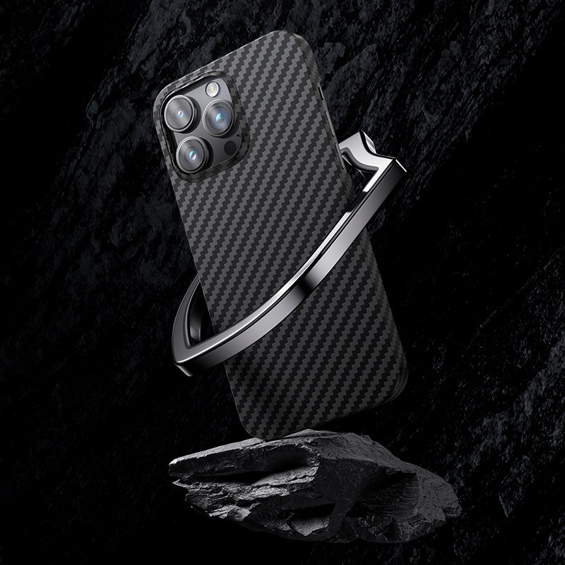 Apple iPhone 14 Pro Kılıf M-safe Özellikli Karbon Fiber Benks Essential Kevlar Kapak